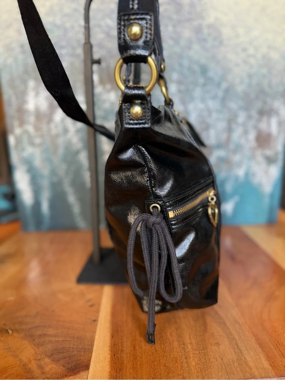Coach Rare Archival Y2K Poppy Daisy Liquid Glass Patent‎ Shoulder Bag VGUC